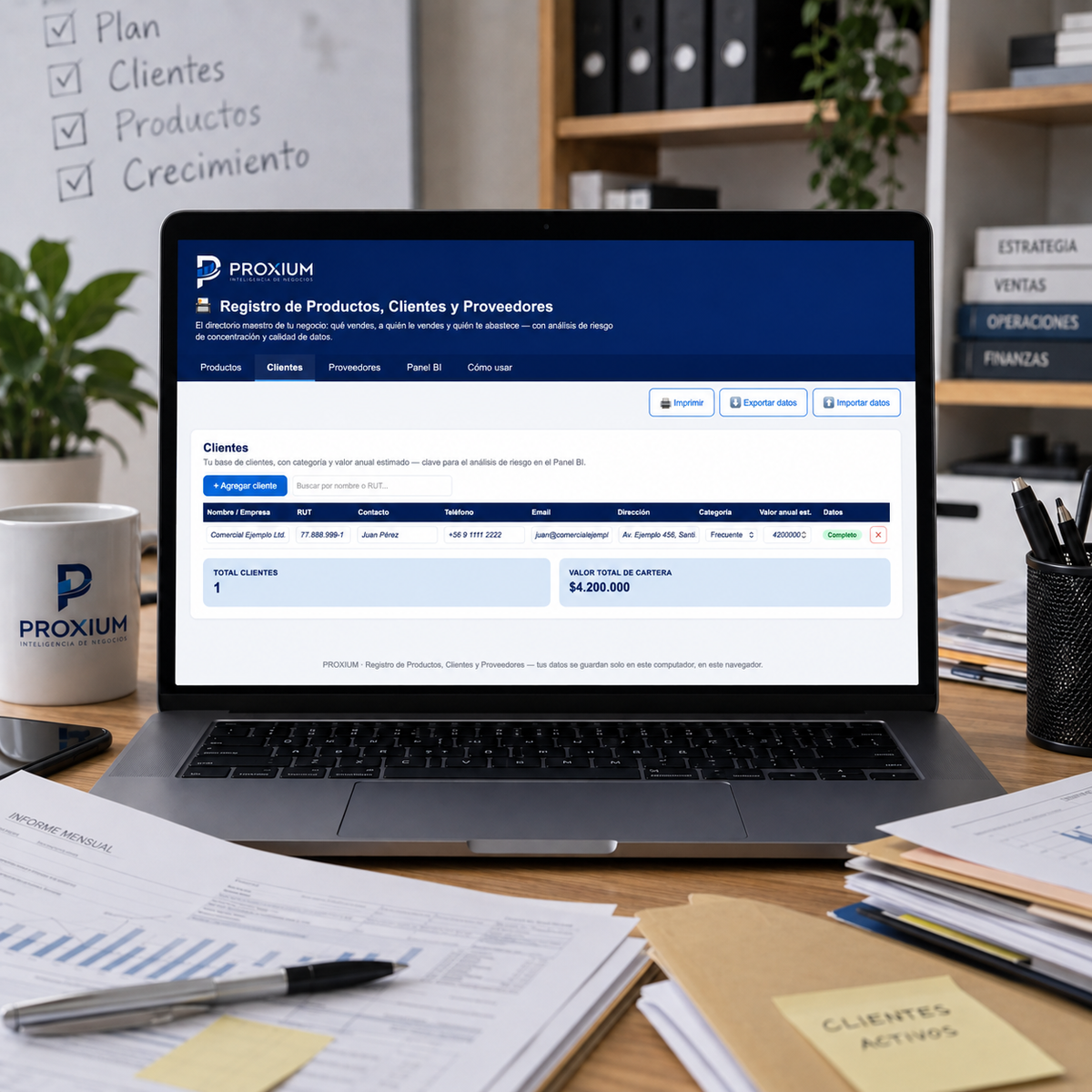 Registro de Productos, Clientes y Proveedores