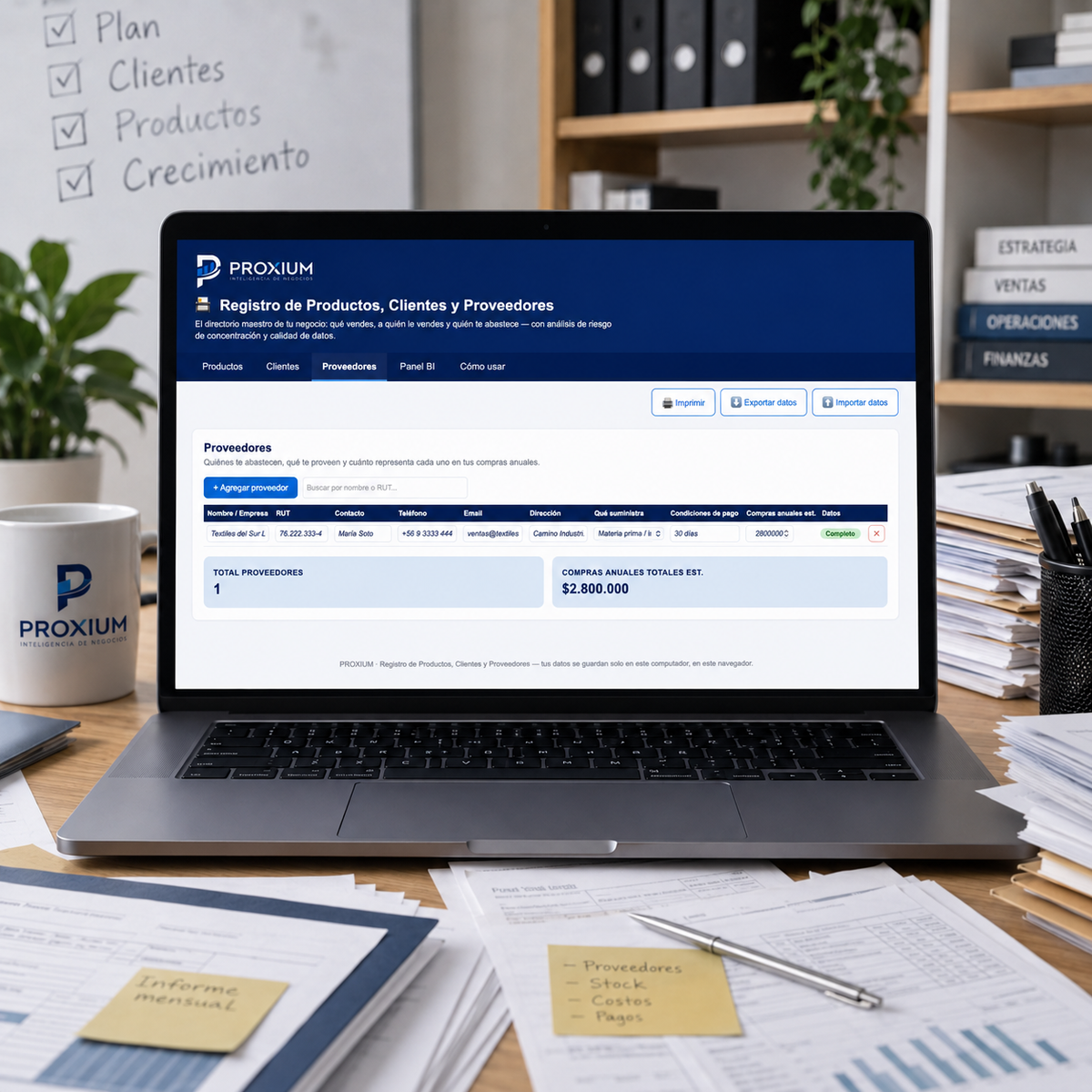 Registro de Productos, Clientes y Proveedores