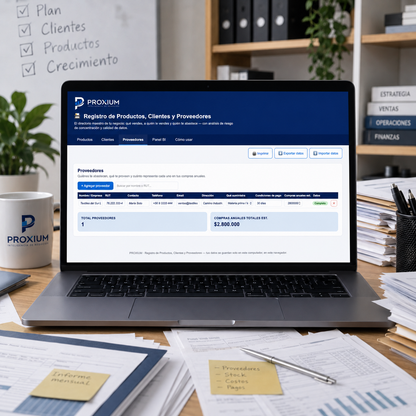 Registro de Productos, Clientes y Proveedores